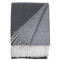 Plaid CASATEX "Duo Grigio Medio", grau (anthrazit), B:130cm L:190cm, Wolle, Kaschmir, Wohndecken, elegantes Design