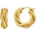 Paar Creolen THOMAS SABO "Schmuck Silber 925 Ohrringe gedrehtes Design, CR742-001, CR742-413" Gr. Silber 925 (Sterlingsilber), goldfarben (gelbgoldfarben) Damen