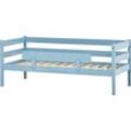 Einzelbett HOPPEKIDS "ECO Comfort Kinderbett, Kiefer Massivholz, Jugendbett inkl. Rollrost", blau (traum blau), Betten, Mit Absturzsicherung, Liegefläche B/L: 70cm x 160cm Betthöhe: 65cm, H3, Matratzenart, Kiefer massiv 70x160 cm, wahlweise in verschieden Farben Matratze Absturzsicherung