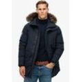 Parka SUPERDRY "EVEREST FAUX FUR PARKA JACKET", Herren, Gr. XL, blau (eclipse navy), Web, Obermaterial: 100% Polyester, unifarben, modisch, loose fit, Jacken