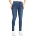 Skinny-fit-Jeans WONDERJEANS, Damen, Gr. 34, Länge 32, blau (blau super washed32), Denim/Jeans, Obermaterial: 65% Baumwolle, 29% Polyester, 6% Elasthan, Abriebeffekte, casual, figurbetont knöchellang, Jeans, Schmaler Skinny-Fit in hochelastischer Qualität