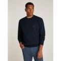 Sweatshirt TOMMY HILFIGER "ESSENTIAL FLEECE CREWNECK" Gr. S, blau (desert sky) Herren Sweatshirts mit Tommy Hilfiger Logostickerei