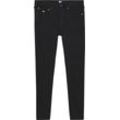 Skinny-fit-Jeans TOMMY JEANS "Tommy Jeans - Damenjeans SYLVIA - High Waist - Skinny-Fit" Gr. 27, Länge 30, schwarz (denim schwarz), Damen, Obermaterial: 90% Baumwolle, 8% Elastomultiester, 2% Elasthan, Jeans, Eng anliegende Denim Jeans mit hoher Leibhöhe