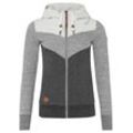 Sweatjacke RAGWEAR "TREGA ZIP O" Gr. XL (42), grau Damen Sweatjacken im Colorblocking-Design