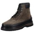 Schnürstiefel GANT "Clafton", Herren, Gr. 42, grau (taupe), Veloursleder, Leder, casual, Schuhe, Business Stiefel, Schnürboots mit markantem Blockabsatz