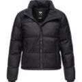 Steppjacke RAGWEAR "Serah", Damen, Gr. 4XL (48), schwarz, Obermaterial 1: 100% Nylon, Obermaterial 2: 100% Polyester, Innenfutter: 100% Polyester, Wattierung: 100% Polyester, modisch, lässig geschnitten hüftbedeckend, hoch geschlossener Ausschnitt, Langarm eng Strickbündchen, Jacken, stylische Damen Winterjacke im Colourblocking-Design