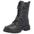 Schnürstiefelette REMONTE, Damen, Gr. 38, schwarz, Leder, Lederimitat, unifarben, modisch, Schuhe, Blockabsatz, Herbstmode, Schnürboots mit Innenreißverschluss