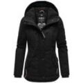 Winterjacke MARIKOO "Bikoo" Gr. XXL (44), schwarz, Damen, Oberstoff: 100% Baumwolle, Futter: 100% Polyester, Wattierung: 100% Polyester, Ärmelfutter: 100% Polyester, Jacken, sportliche Damen Outdoor Baumwolljacke mit Kapuze