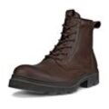 Schnürboots ECCO "GRAINER M" Gr. 41, braun (dunkelbraun) Herren Schuhe Stiefelette, Workerboots, Winterboots, mit zwei Anziehlaschen