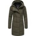 Wintermantel RAGWEAR "Pavla Coat", Damen, Gr. 4XL (48), grün (olivgrün), Obermaterial: 100% Polyester, Innenfutter: 100% Polyester, Wattierung: 100% Polyester, modisch, tailliert ca. Mitte Oberschenkel, Langarm Ärmel ohne Ärmelschlitz Rippstrickbündchen, Mäntel, stylischer Damen Steppmantel in Woll-Optik