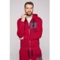 Kapuzensweatjacke CAMP DAVID, Herren, Gr. L, rot, Material: 72% Baumwolle, 28% Polyester, bestickt, casual, lässig geschnitten normal, Langarm eingesetzt Rippbündchen, Sweatjacken, mit weicher Innenseite