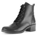 Schnürstiefelette GABOR "Tunis", Damen, Gr. 38,5, schwarz, Kalbsleder, unifarben, klassisch, Schuhe, Blockabsatz, Schnürboots, Komfortschuh mit Anziehlasche, G-Weite