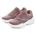 Sneaker LASCANA Gr. 37, lila (mauve), Damen, Obermaterial: 100% Textilmaterial. Futter: 100% Textilmaterial. Decksohle: 100% Textilmaterial. Laufsohle: 100% Synthetik, unifarben, Schuhe, mit Chunky-Sohle & Ketten, Schnürhalbschuhe, Freizeitschuhe VEGAN