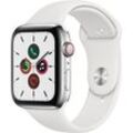 Apple Watch Series 5 (2019) GPS + Cellular 44 mm - Aluminium Silber - Sportarmband Weiß