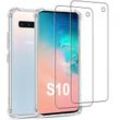 Hülle Galaxy S10 und 2 schutzfolien - TPU - Transparent