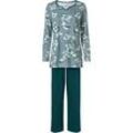 Baumwoll-Pyjama Set, Druck petrol, 48/50