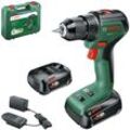 BOSCH HOME & GARDEN Akku-Bohrschrauber "UniversalDrill 18V-60" Bohrmaschinen Inkl. Koffer, mit 2 Akkus 18V2Ah und Ladegerät grün