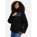 Winterjacke MARIKOO "Kaguraa" Gr. L, schwarz Damen Jacken warme Teddyfell Sherpa Jacke