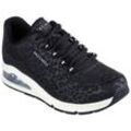 Sneaker SKECHERS "UNO 2 - IN-KAT-NEATO", Damen, Gr. 36, schwarz, Lederimitat, Textil, sportlich, Schuhe, mit Skech-Air-Luftkammernsohle, Freizeitschuh, Halbschuh, Schnürschuh