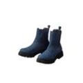 Chelsea-Boots aus Velourslederimitat, blau, Gr.38