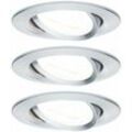 Led Einbauleuchte Nova 3er Set alu 8,4 cm schwenkbar GU10 warmweiß Einbauleuchte - Paulmann