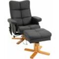 Relaxsessel Massagesessel mit Fußhocker Stauraum Liegefunktion Fernsehsessel mit Massagefunktion tv Sessel 145°-Neigung Polyester Schwarz 80 x 86 x