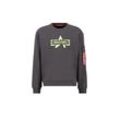 Sweater ALPHA INDUSTRIES "Alpha Industries Men - Sweatshirts Logo Edge Crewneck" Gr. L, grau (vintage grau) Herren Sweatshirts