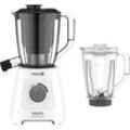 KRUPS KB42Q1 Blendforce 2in1 Standmixer Weiß/Dunkelgrau (600 Watt, 1.25 l, 1 l)