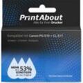 PrintAbout Druckerpatrone kompatibel mit Canon PG-510 + CL-511 - Schwarz + 3 Farben - Multipack