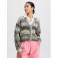 TheJoggConcept. Strickjacke Damen bedruckt, grau