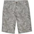 TOM TAILOR Herren Regular Shorts mit Leinen, grün, Gemustert, Gr. 31