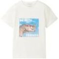 TOM TAILOR Jungen Oversized T-Shirt mit Bio-Baumwolle, weiß, Motivprint, Gr. 92/98