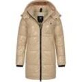 Wintermantel RAGWEAR "Roobie Long" Gr. L (40), grau (taupe) Damen Mäntel super stylischer, gänzender Steppmantel