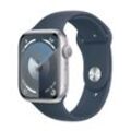 Apple Watch Series 9 (2023) GPS 45 mm - Aluminium Silber - Sportarmband Blau