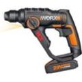 WORX Akku-Bohrhammer "WX390" Bohrmaschinen 3-In-1, pneumatisches Hammerwerk, inkl. Akku & Ladegerät bunt (schwarz/orange)