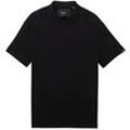 TOM TAILOR DENIM Herren Relaxed Poloshirt mit Bio-Baumwolle, schwarz, Uni, Gr. M