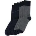 TOM TAILOR Herren Sechserpack Socken, blau, Streifenmuster, Gr. 43-46