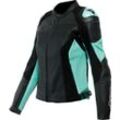 Dainese Racing 4, Lederjacke perforiert Damen Schwarz/Türkis 38 female