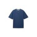 TOM TAILOR Herren T-Shirt in Melange-Optik, blau, Meliert, Gr. 48