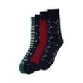 TOM TAILOR Herren Socken im 4er-Set, blau, mehrfarbiges Muster, Gr. 43-46