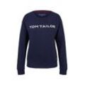 TOM TAILOR Damen Loungewear Sweatshirt, blau, Print, Gr. 34