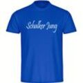 multifanshop Kinder T-Shirt - Schalke - Schalker Jung - Druck weiß - Kind