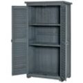 Outsunny Gartenschrank mit Lamellentüren 87 x 46,5 x 160 cm (LxBxH)