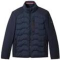 TOM TAILOR Herren Hybrid Jacke mit Stehkragen, blau, Uni, Gr. XXL