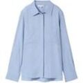 TOM TAILOR Damen Bluse aus Viskose, blau, Uni, Gr. 38