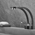 Sjqka - Moderner, kreativer Design-Badezimmer-Wasserhahn, schwarzer Waschtisch-Wasserhahn, Badezimmer-Mischbatterie, Einloch-Waschtisch-Wasserhahn,