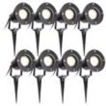 Gartenleuchte Led Gartenstrahler Warmweiß 8er Pack led Gartenbeleuchtung IP65 4W GU10 Mit Erdspieß Stecker Aussen Wiese Für Aussen,Garten,Wiese