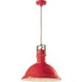 Licht-erlebnisse - Hängeleuchte Keramik Metall E27 rund ø 40 cm h: max. 156 cm Rot Shabby Antik Vintage Keramiklampe