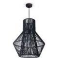 Led Pendellampe Wohnzimmer Hängeleuchte Esszimmer Vintage Korboptik Boho Natur Pendelleuchte, Schwarz 10 - Paco Home