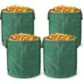 Uisebrt - 4x Gartenabfallsack mit Griffen Gartensack 272L Laubsack Gartensäcke Doppelter Boden, Faltbar Robust Wasserabweisend und Selbststehend